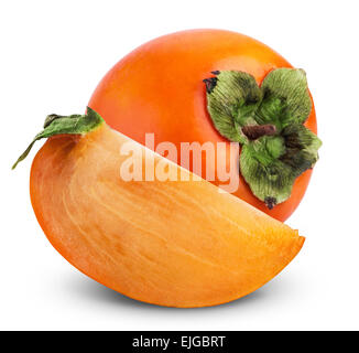 Fresh Persimmon fruit isolated on a white background Stock Photo