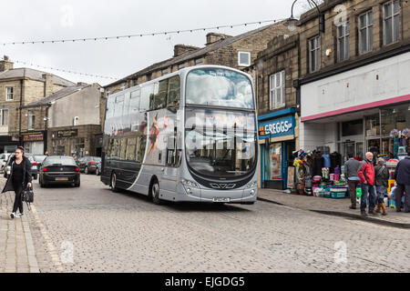 Rawtenstall a small town in Lancashire with a bus, England Stock Photo