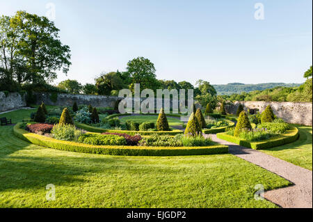 Aberglasney House and Gardens, Carmarthen, Wales, UK. The Upper Walled Garden, designed by Penelope Hobhouse Stock Photo