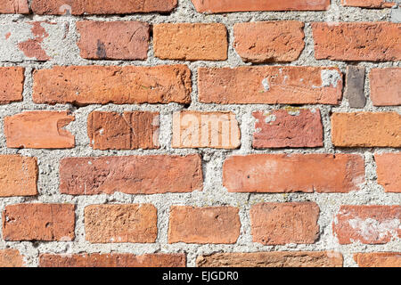 Background made of old vintage brick wall. Stock Photo