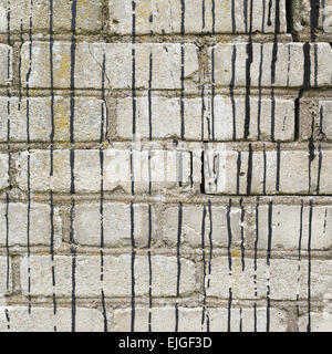 Old white brick wall fragment Stock Photo
