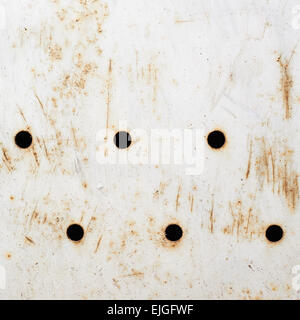 White painted rusty metal surface Stock Photo