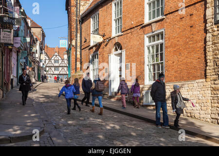 The top of Steep Hill, Lincoln, England, UK. Stock Photo