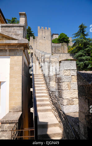 San Marino, city walls Stock Photo