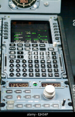 Germanwings plane cockpit instruments in Airbus 320 Stock Photo