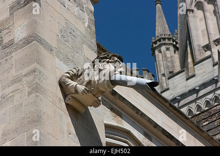 A modern Gargoyle water spout at Chichester Catherdral West Susses Stock Photo