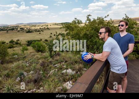 Johannesburg South Africa,African Muldersdrift,Sterkfontein Caves,hominin,hominid site,human ancestor,Cradle of Humankind,adult adults man men male,la Stock Photo