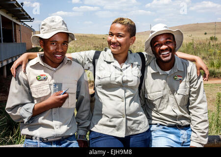 Johannesburg South Africa,Muldersdrift,Sterkfontein Caves,hominin,hominid site,human ancestor,Cradle of Humankind,Black man men male,woman female wome Stock Photo