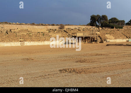 Stage of the Hippodrome in Caesarea Maritima National Park, Caesarea, Israel Stock Photo