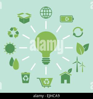 Ecology concept idea in flat style, stock vector Stock Vector