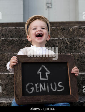 Self confessed genius boy Stock Photo