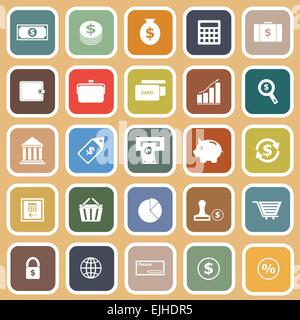 Money flat icons on orange background, stock vector Stock Vector