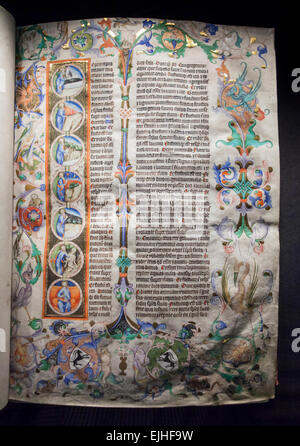Illuminated manuscript, Plantin-Moretus Museum, Antwerp, Belgium Stock Photo