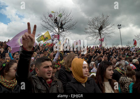 Kurds celebrating Newroz, Kurdish New Year in Diyarbakir, Turkish Kurdistan, Turkey Stock Photo