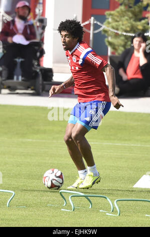 Bayern Munich soccer team at Säbener Straße street training ground. Featuring: Dante Bonfim Costa Santos Where: Munich, Germany When: 18 Sep 2014 Stock Photo