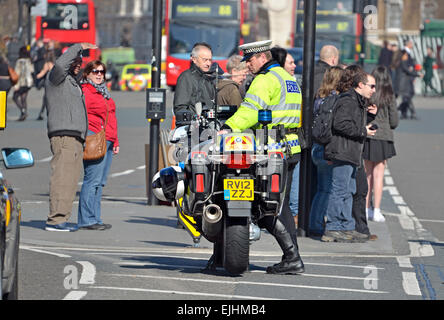 London, England, UK. Motorcycle police officer Stock Photo