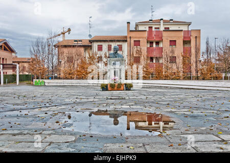 ?avriago, Italy - January 14, 2014: one of the very last monument to Vladimir Lenin in Western Europe stands in Cavriago, Italy. Stock Photo
