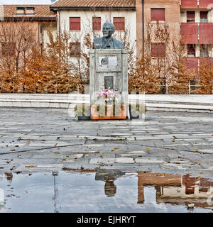?avriago, Italy - January 14, 2014: one of the very last monument to Vladimir Lenin in Western Europe stands in Cavriago, Italy. Stock Photo