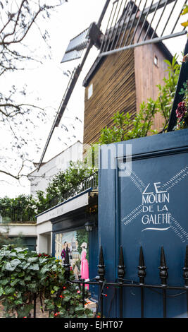 Le Moulin de la Galette windmill and restaurant, Montmartre, Paris, France Stock Photo