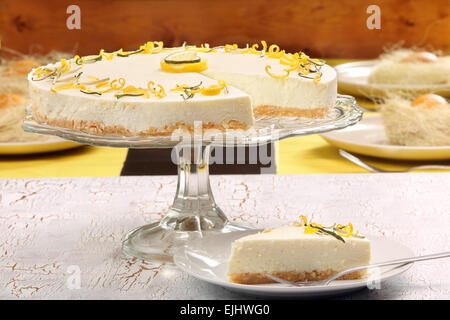 Easter lemon cake on the table Stock Photo