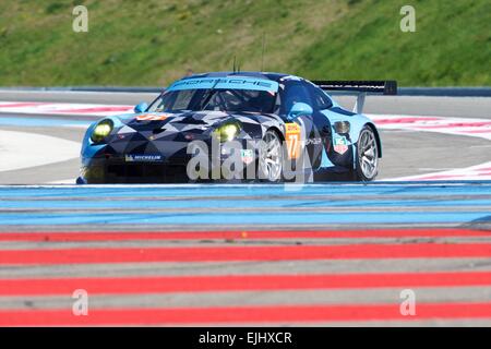Le Castellet, France. 27th Mar, 2015. World Endurance Championship Prologue Day 1. Dempsey-Proton Racing Porsche 911 RSR driven by Patrick Long and Marco Seefried. Credit:  Action Plus Sports/Alamy Live News Stock Photo