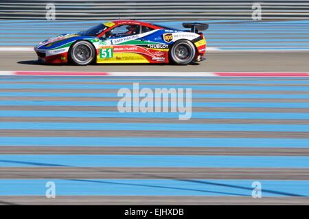 Le Castellet, France. 27th Mar, 2015. World Endurance Championship Prologue Day 1. AF Corse Ferrari F458 Italia driven by Gianmaria Bruni and Toni Vilander. Credit:  Action Plus Sports/Alamy Live News Stock Photo