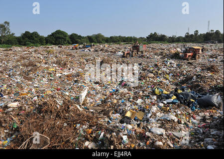 Pondicherry garbage dump, Tamil nadu, India. Stock Photo