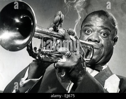 LOUIS ARMSTRONG (1901-1971) American jazz trumpeter about 1953 Stock Photo
