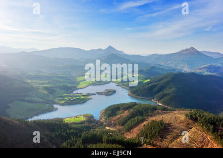 view of Urkulu reservoir in Basque Country Stock Photo