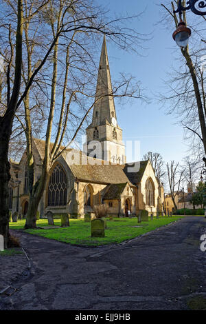 St Mary's Church is the oldest building in the Cotswold town of Cheltenham, Gloucestershire, UK Stock Photo