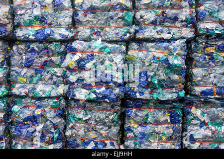 compressed bottles plastic alamy recycling