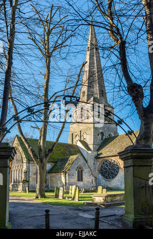 St Mary's Church is the oldest building in the Cotswold town of Cheltenham, Gloucestershire, UK Stock Photo