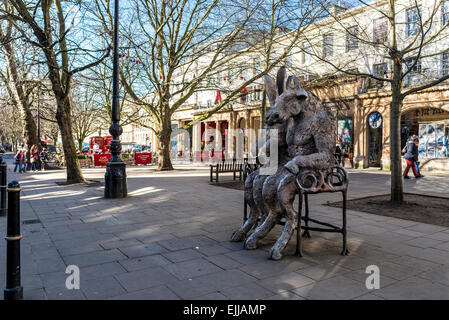 the Hare and Minotaur is a sculpture in Cheltenham Gloucestershire by Sophie Ryder Stock Photo