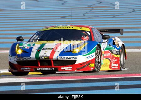 Le Castellet, France. 27th Mar, 2015. World Endurance Championship Prologue Day 1. AF Corse Ferrari F458 Italia driven by Gianmaria Bruni and Toni Vilander. © Action Plus Sports/Alamy Live News Stock Photo