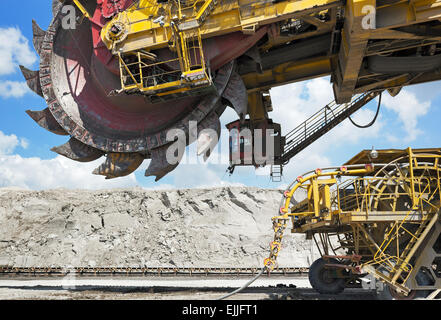 Giant coal loader in open-cast mine Stock Photo