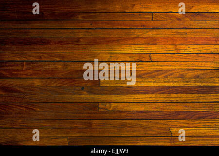 Old brown parquet texture, horizontal stripes. Stock Photo