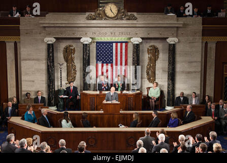 Afghan President Ashraf Ghani addresses a joint session of Congress March 25, 2015 in Washington, DC. Stock Photo