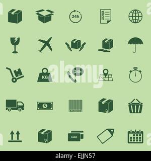 Shipping icons on green background, stock vector Stock Vector