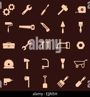 Tool icons on red background, stock vector Stock Vector
