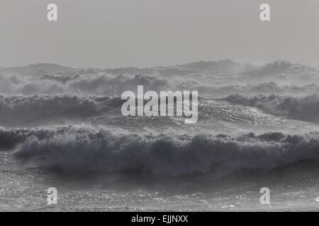 wave surge in Iceland, North Atlantic Ocean Stock Photo