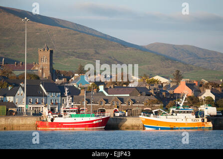 Fishing boats moored in Dingle Harbour, Country Kerry, Ireland. Stock Photo