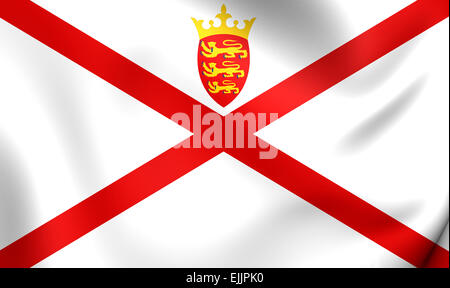 Bailiwick of Jersey Flag. Close Up. Stock Photo