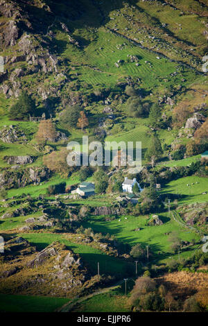 Remote farmhouse in the rugged Glanmore Valley, Beara Peninsula, County Kerry, Ireland. Stock Photo