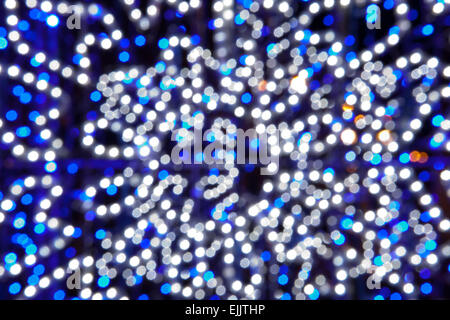 Defocused bokeh lights made with christmas led decoration Stock Photo