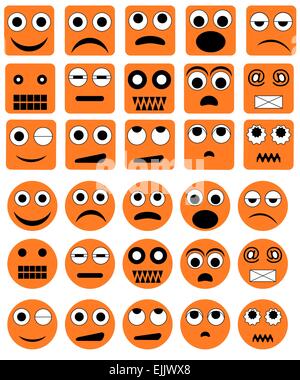 Set of the various vector emotion icons Stock Vector