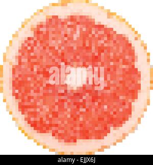 Citrus Fruit Slice Pixel Vector Isolated On White Stock Vector