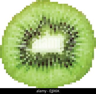 Citrus Fruit Slice Pixel Vector Isolated On White Stock Vector