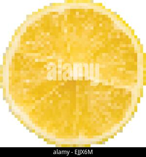 Citrus Fruit Slice Pixel Vector Isolated On White Stock Vector