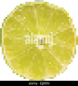 Citrus Fruit Slice Pixel Vector Isolated On White Stock Vector
