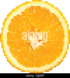Citrus Fruit Slice Pixel Vector Isolated On White Stock Vector